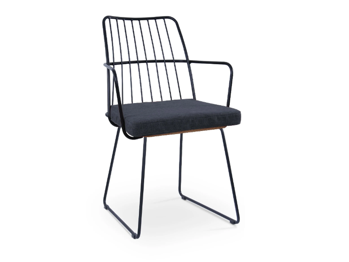 MIA M SLED - Sled base powder coated steel chair with armrests _ 5A Design